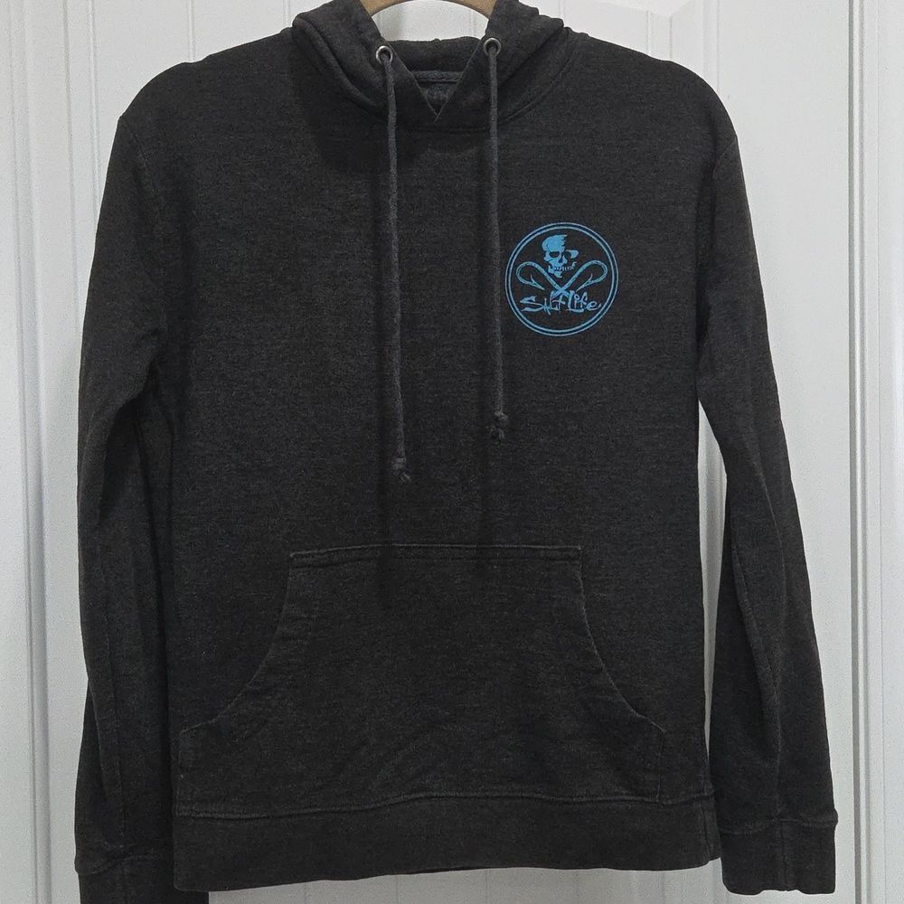 Salt Life Womans Grey Pull Over Hoodie, Size Small